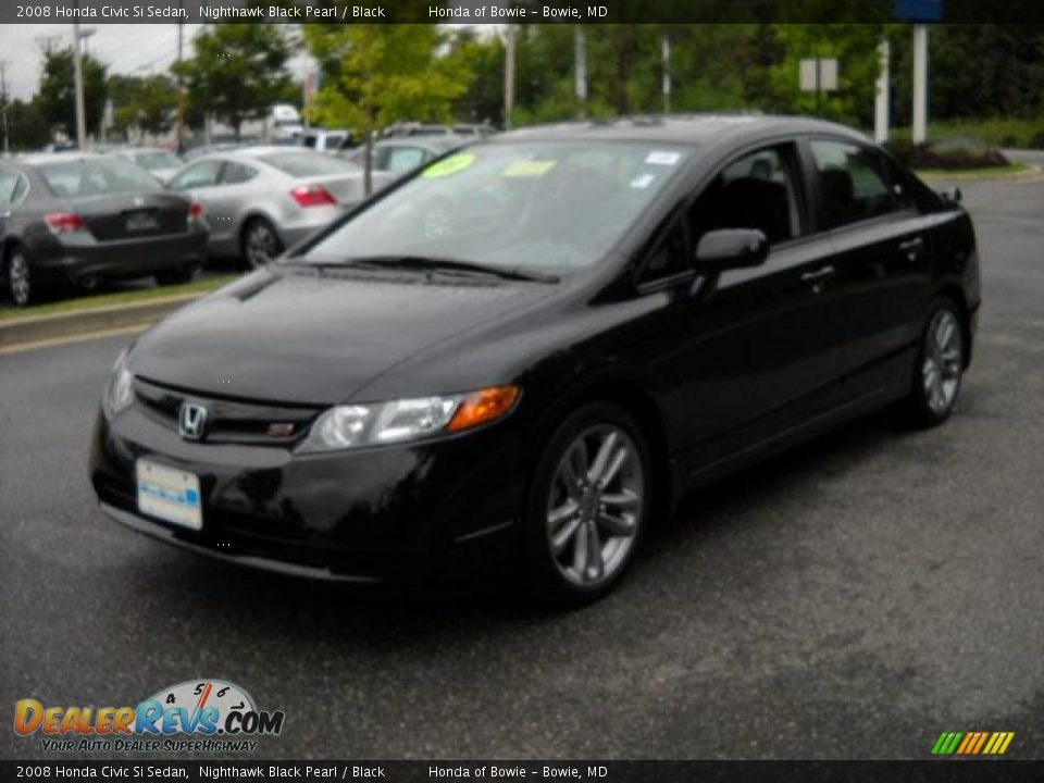 2008 Honda Civic Si Sedan Nighthawk Black Pearl / Black Photo #7