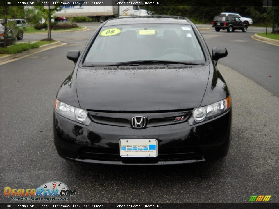 2008 Honda Civic Si Sedan Nighthawk Black Pearl / Black Photo #8