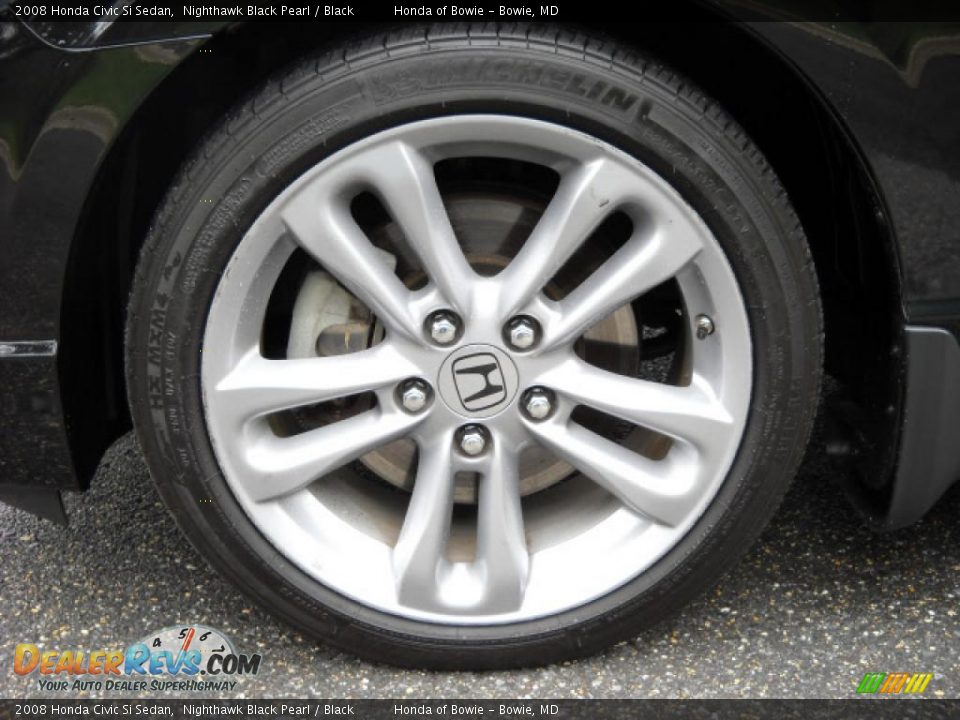 2008 Honda Civic Si Sedan Nighthawk Black Pearl / Black Photo #10