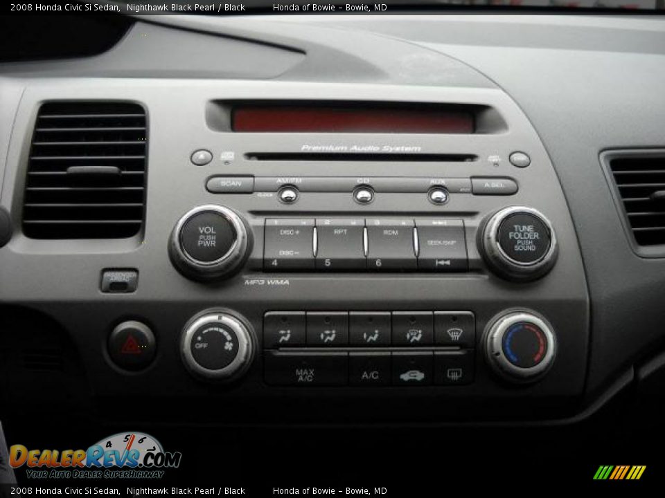 2008 Honda Civic Si Sedan Nighthawk Black Pearl / Black Photo #13