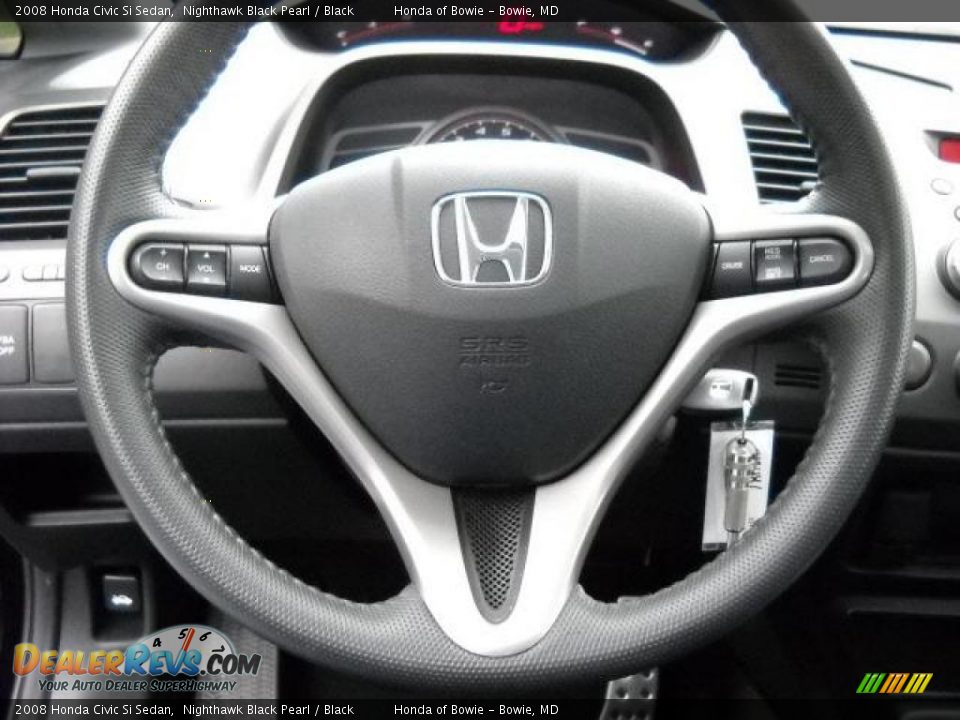 2008 Honda Civic Si Sedan Nighthawk Black Pearl / Black Photo #17