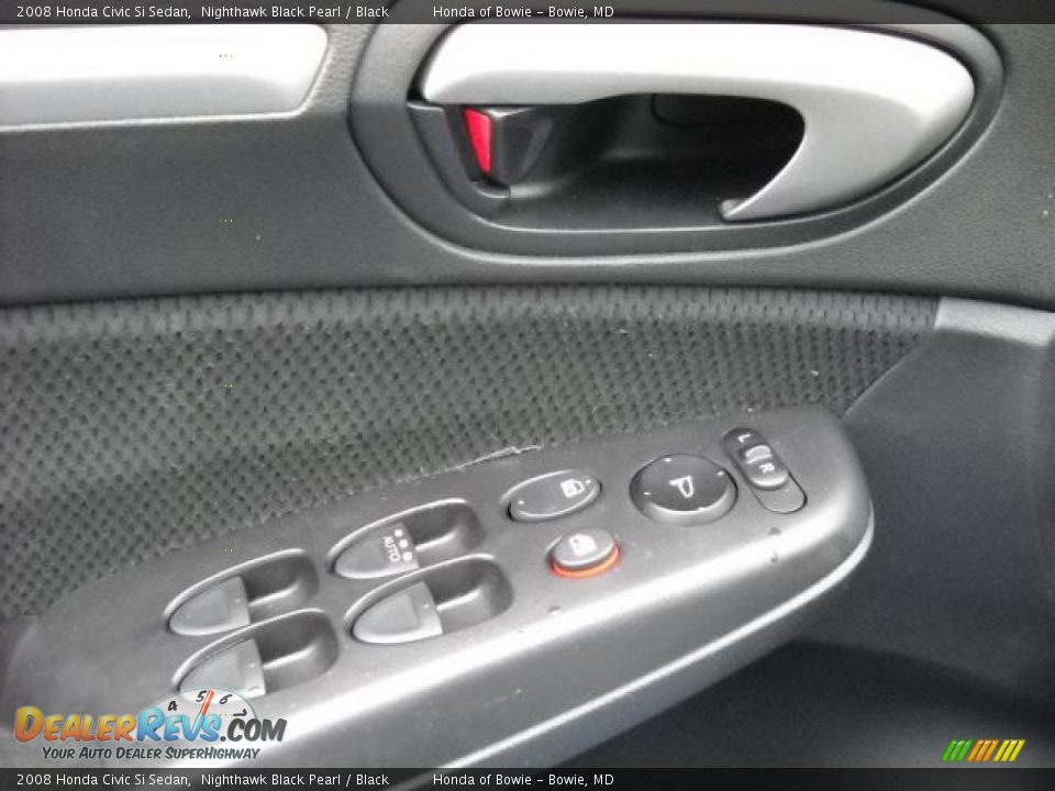 2008 Honda Civic Si Sedan Nighthawk Black Pearl / Black Photo #18