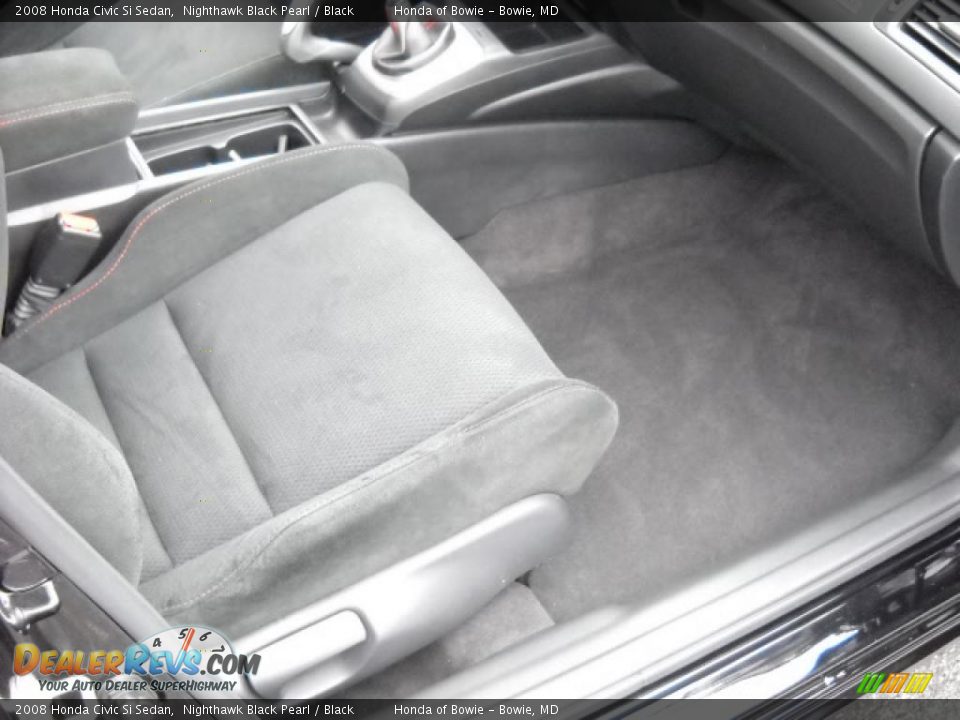2008 Honda Civic Si Sedan Nighthawk Black Pearl / Black Photo #19