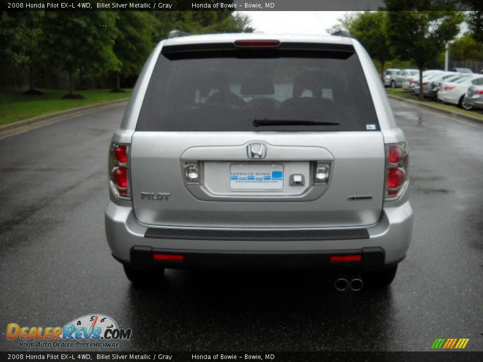 2008 Honda Pilot EX-L 4WD Billet Silver Metallic / Gray Photo #4