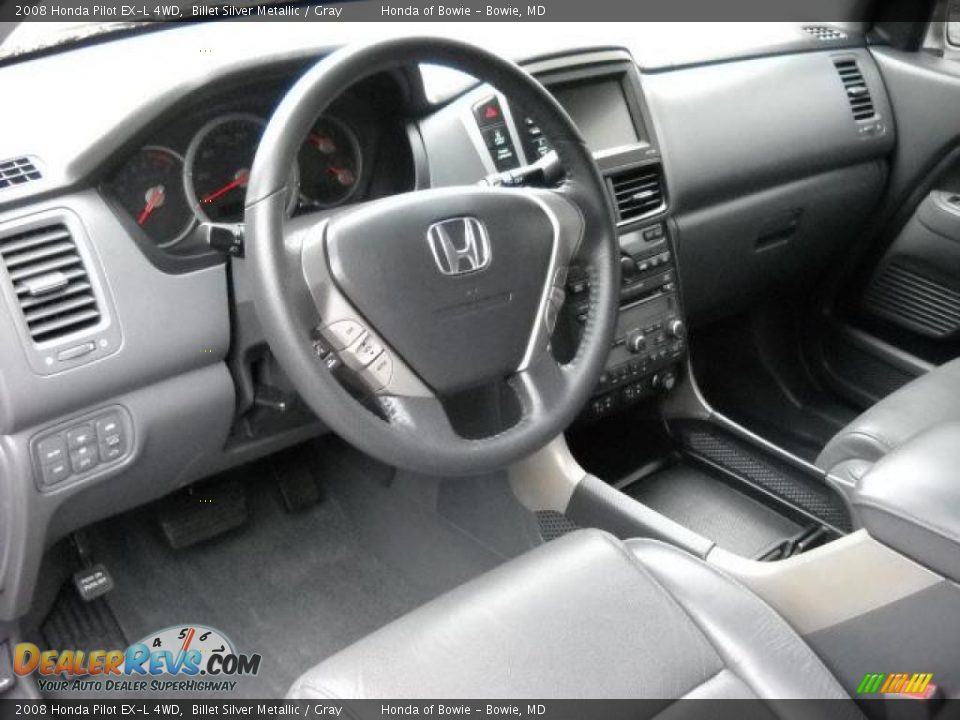 2008 Honda Pilot EX-L 4WD Billet Silver Metallic / Gray Photo #11
