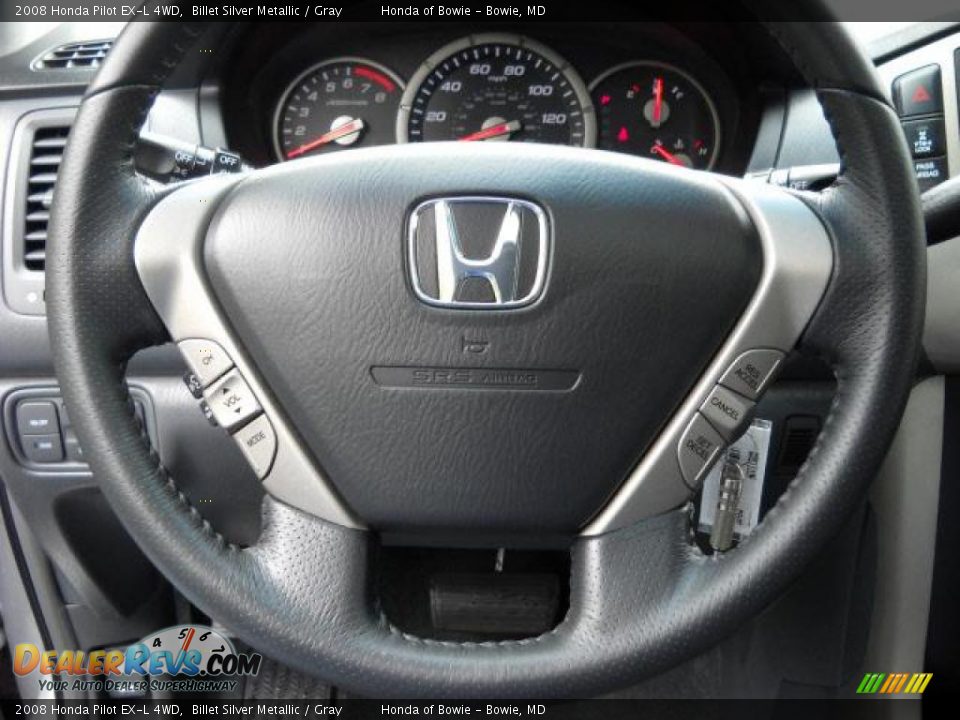 2008 Honda Pilot EX-L 4WD Billet Silver Metallic / Gray Photo #17