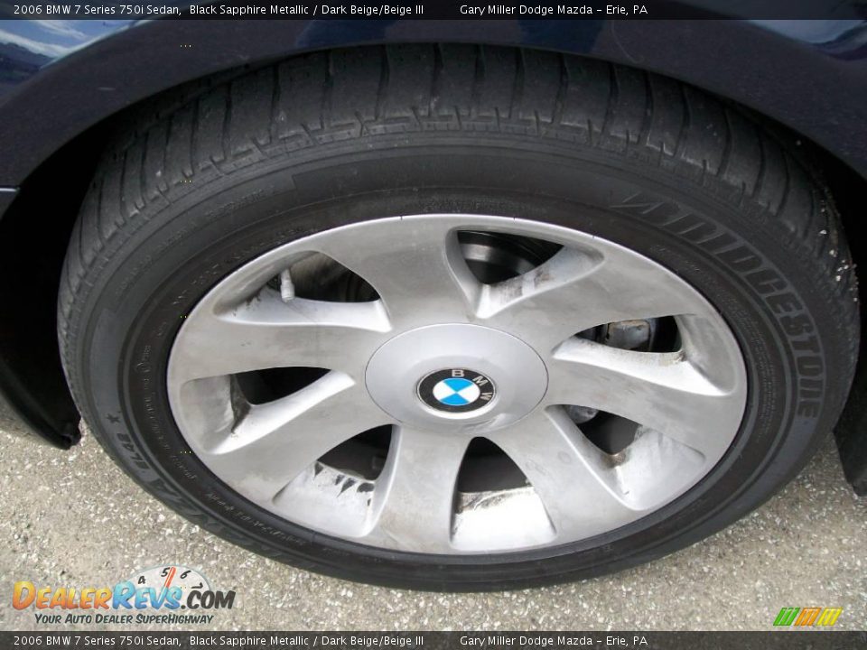 2006 BMW 7 Series 750i Sedan Black Sapphire Metallic / Dark Beige/Beige III Photo #9