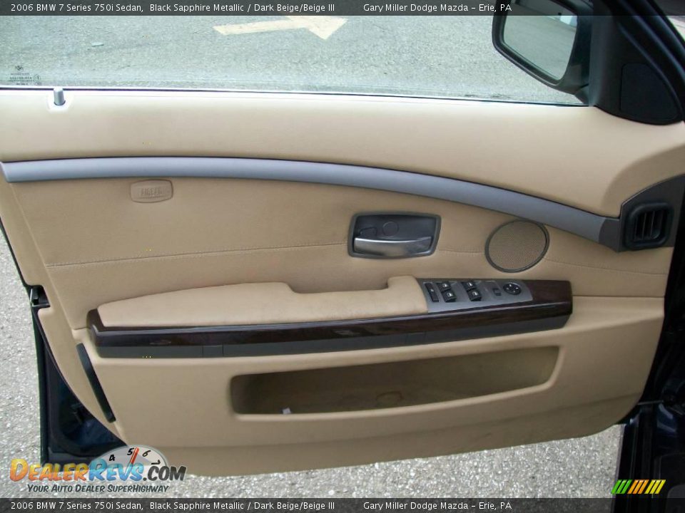 2006 BMW 7 Series 750i Sedan Black Sapphire Metallic / Dark Beige/Beige III Photo #10