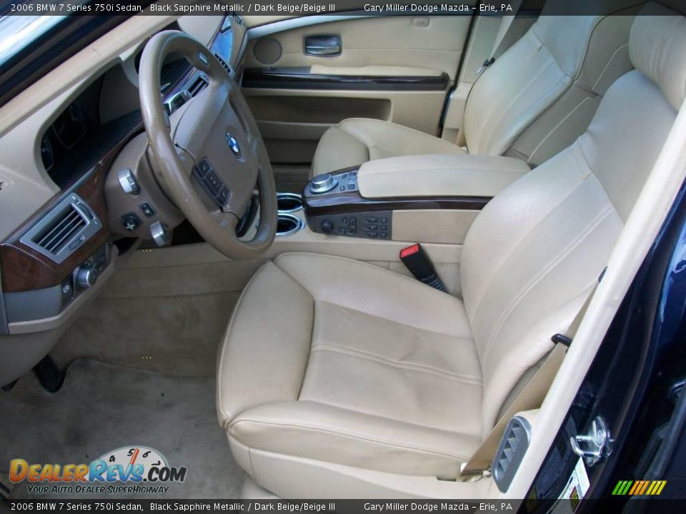 2006 BMW 7 Series 750i Sedan Black Sapphire Metallic / Dark Beige/Beige III Photo #12