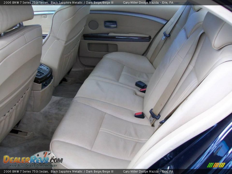 2006 BMW 7 Series 750i Sedan Black Sapphire Metallic / Dark Beige/Beige III Photo #13