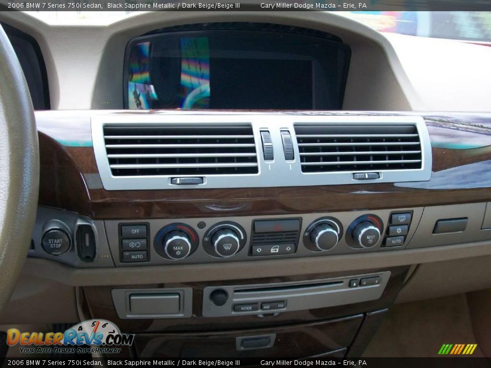 2006 BMW 7 Series 750i Sedan Black Sapphire Metallic / Dark Beige/Beige III Photo #14