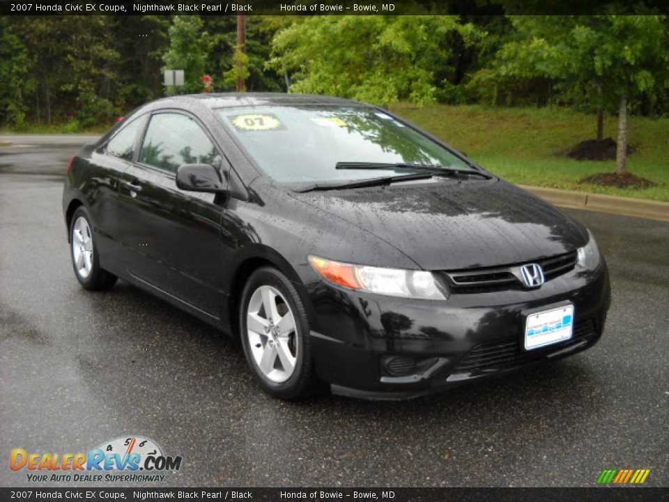 2007 Honda Civic EX Coupe Nighthawk Black Pearl / Black Photo #1