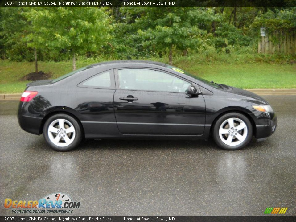 2007 Honda Civic EX Coupe Nighthawk Black Pearl / Black Photo #2