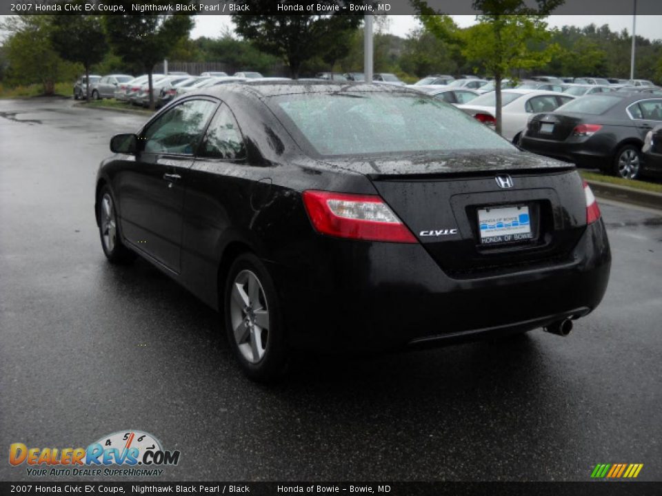 2007 Honda Civic EX Coupe Nighthawk Black Pearl / Black Photo #5