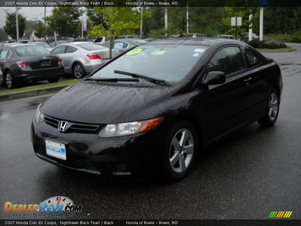 2007 Honda Civic EX Coupe Nighthawk Black Pearl / Black Photo #7