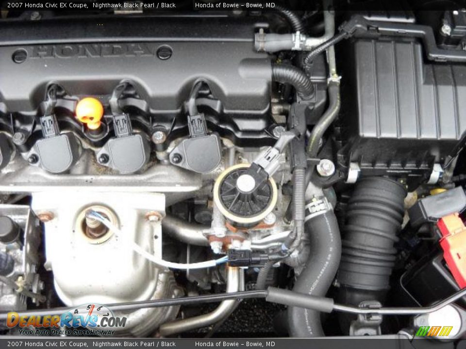 2007 Honda Civic EX Coupe Nighthawk Black Pearl / Black Photo #9