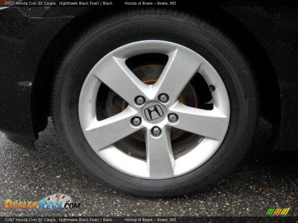 2007 Honda Civic EX Coupe Nighthawk Black Pearl / Black Photo #10