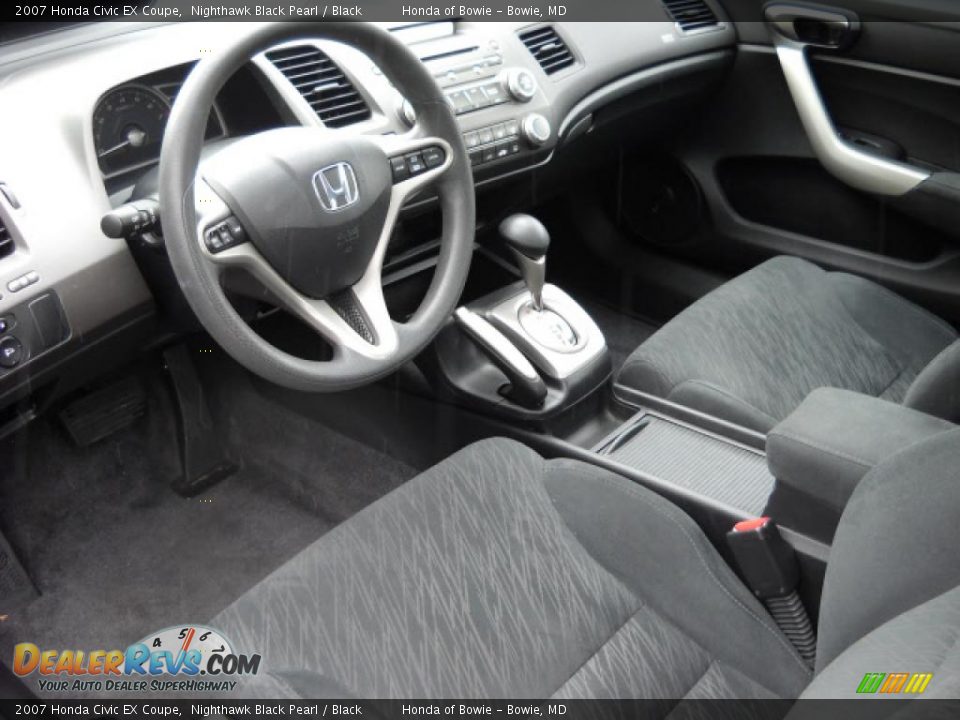 2007 Honda Civic EX Coupe Nighthawk Black Pearl / Black Photo #11