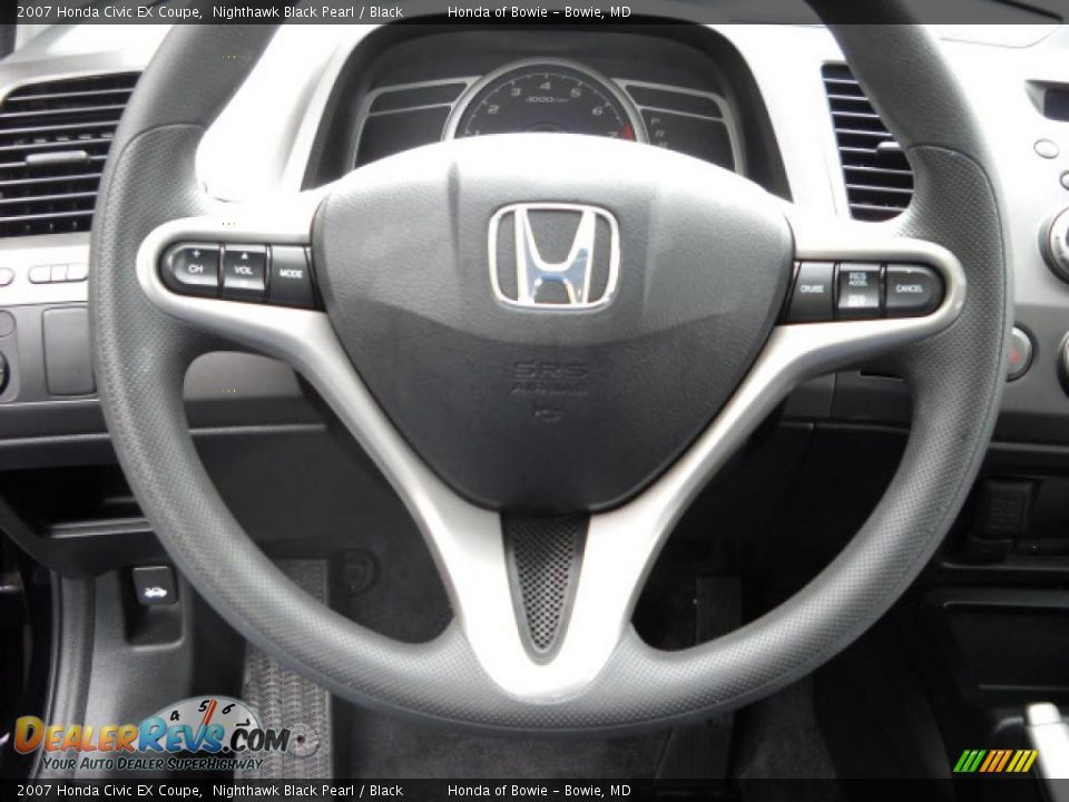 2007 Honda Civic EX Coupe Nighthawk Black Pearl / Black Photo #16