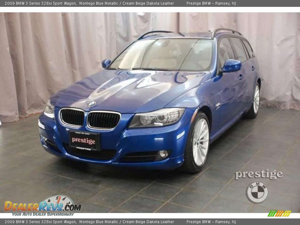 2009 BMW 3 Series 328xi Sport Wagon Montego Blue Metallic / Cream Beige Dakota Leather Photo #1