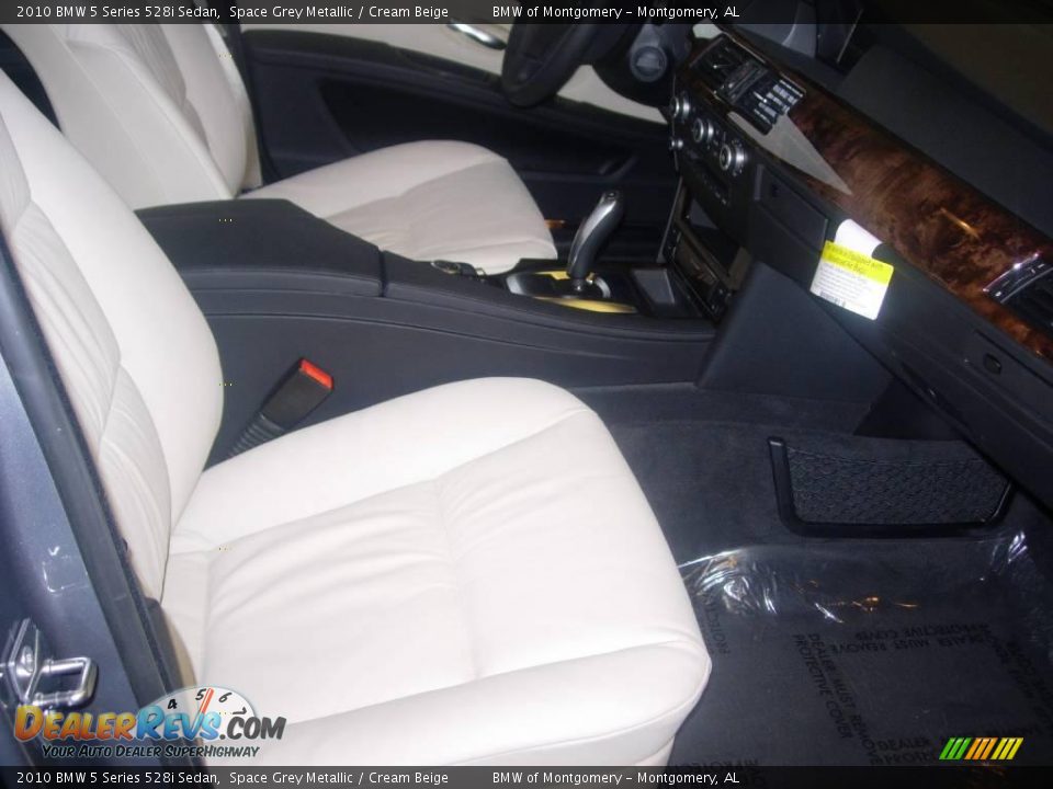 2010 BMW 5 Series 528i Sedan Space Grey Metallic / Cream Beige Photo #12