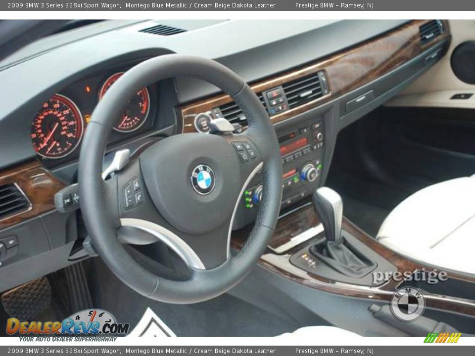 2009 BMW 3 Series 328xi Sport Wagon Montego Blue Metallic / Cream Beige Dakota Leather Photo #14