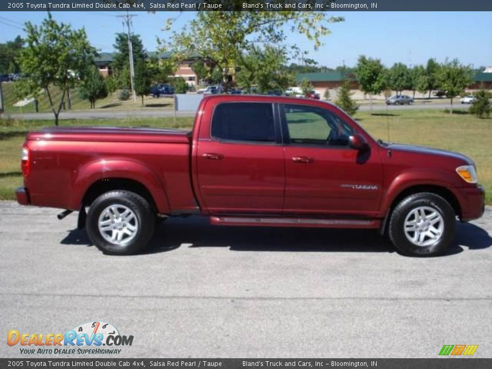 2005 Toyota Tundra Limited Double Cab 4x4 Salsa Red Pearl / Taupe Photo #3