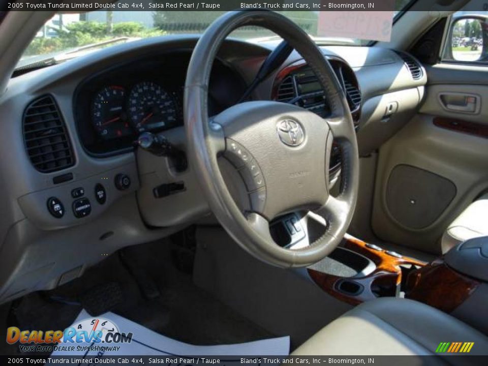 2005 Toyota Tundra Limited Double Cab 4x4 Salsa Red Pearl / Taupe Photo #5