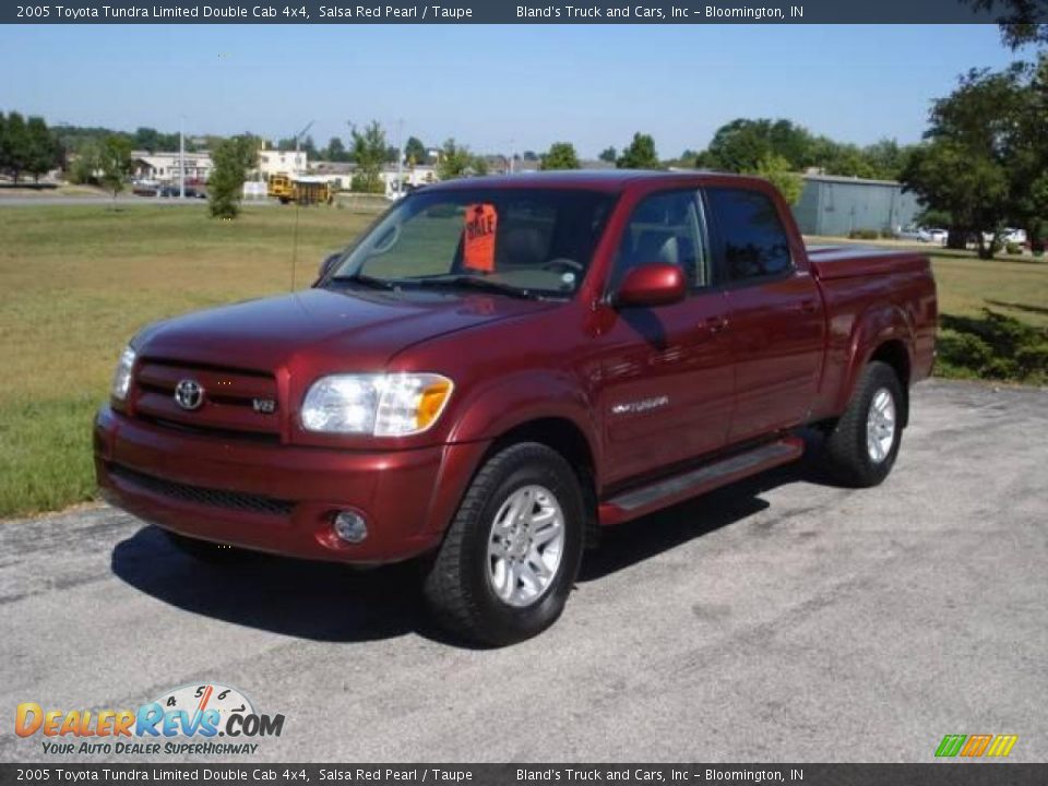 2005 Toyota Tundra Limited Double Cab 4x4 Salsa Red Pearl / Taupe Photo #9