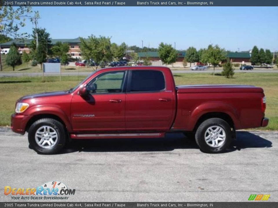 2005 Toyota Tundra Limited Double Cab 4x4 Salsa Red Pearl / Taupe Photo #10