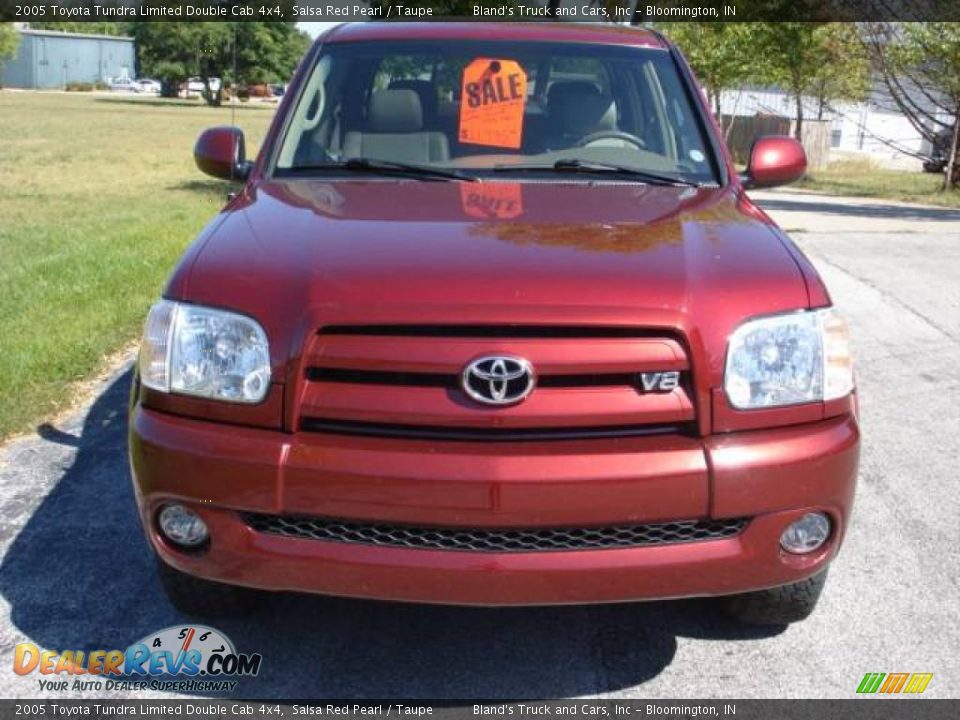 2005 Toyota Tundra Limited Double Cab 4x4 Salsa Red Pearl / Taupe Photo #12