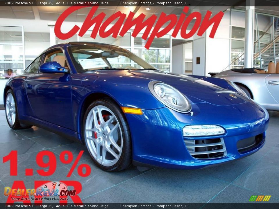 2009 Porsche 911 Targa 4S Aqua Blue Metallic / Sand Beige Photo #1