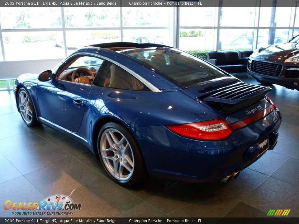 2009 Porsche 911 Targa 4S Aqua Blue Metallic / Sand Beige Photo #2