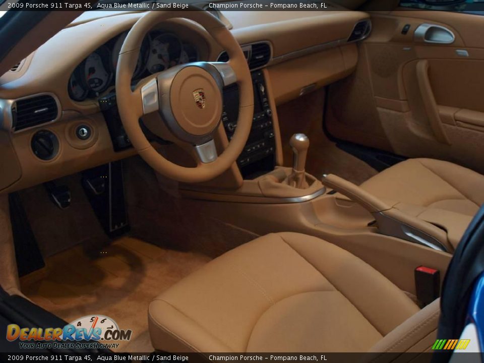 2009 Porsche 911 Targa 4S Aqua Blue Metallic / Sand Beige Photo #4