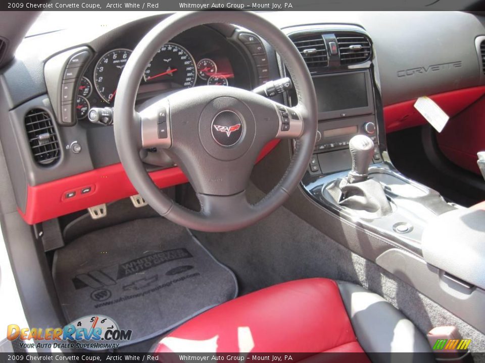 2009 Chevrolet Corvette Coupe Arctic White / Red Photo #11