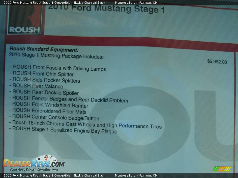 2010 Ford Mustang Roush Stage 1 Convertible Black / Charcoal Black Photo #28