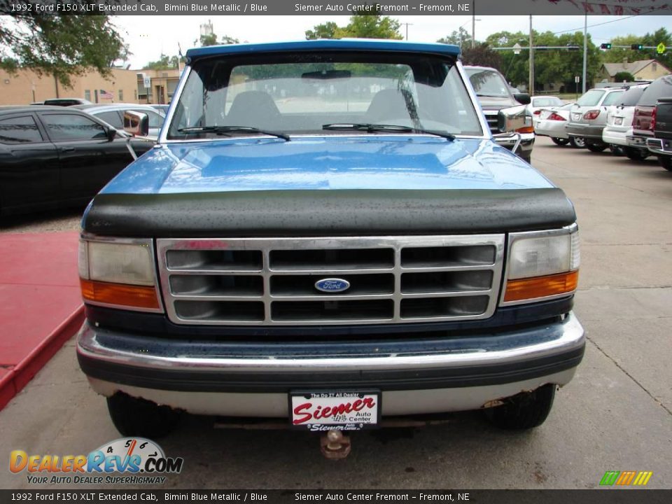 1992 Ford F150 XLT Extended Cab Bimini Blue Metallic / Blue Photo #5