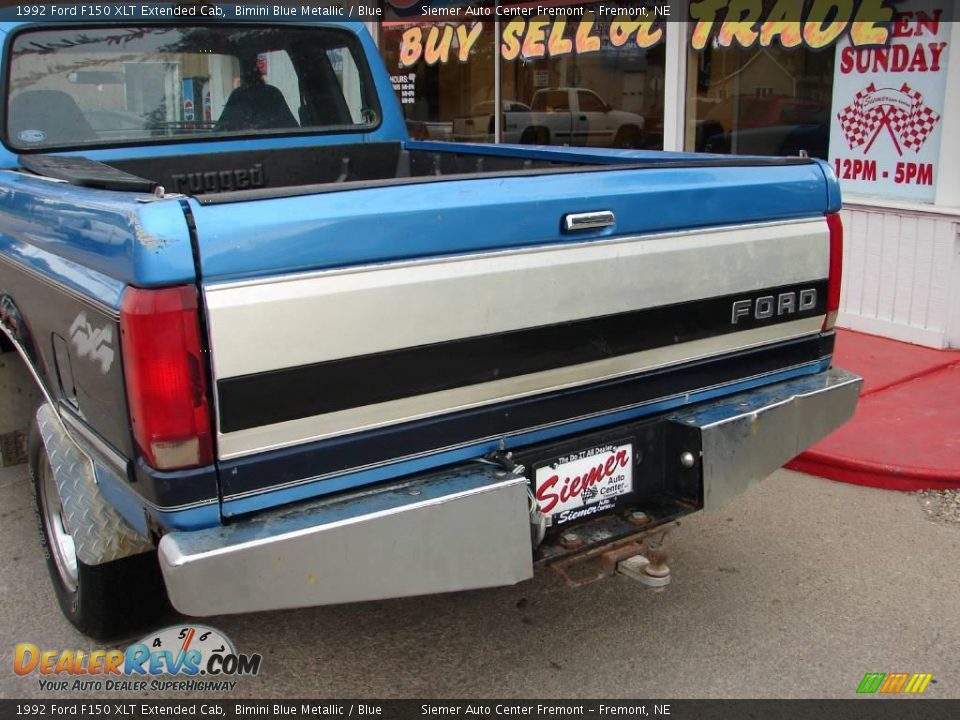 1992 Ford F150 XLT Extended Cab Bimini Blue Metallic / Blue Photo #9