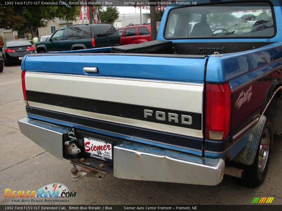 1992 Ford F150 XLT Extended Cab Bimini Blue Metallic / Blue Photo #10