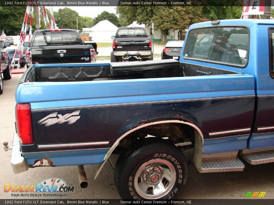 1992 Ford F150 XLT Extended Cab Bimini Blue Metallic / Blue Photo #11