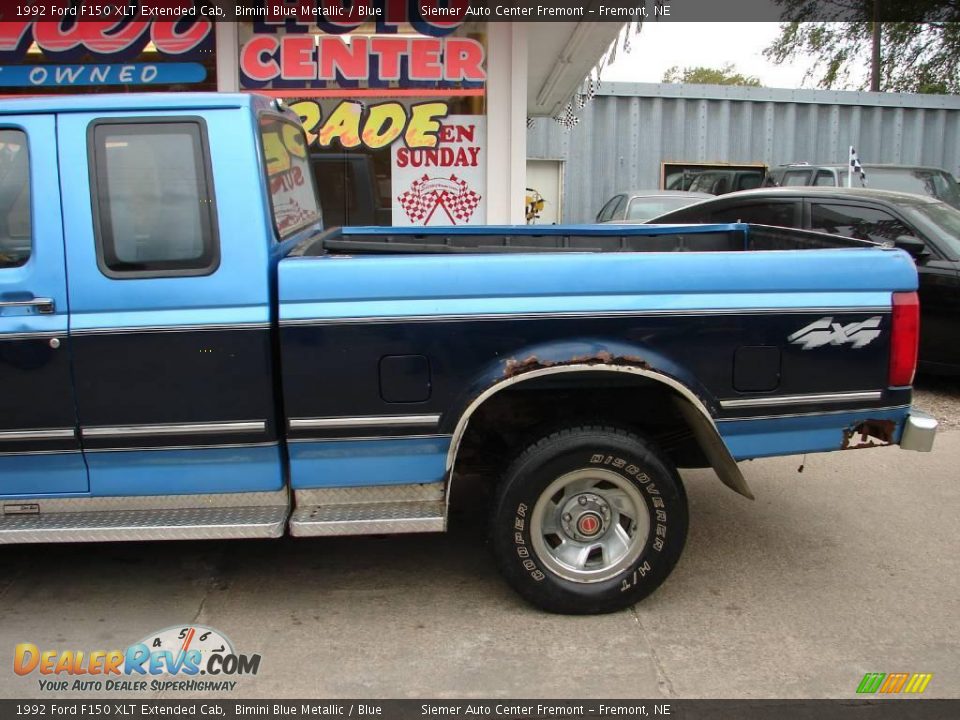 1992 Ford F150 XLT Extended Cab Bimini Blue Metallic / Blue Photo #12