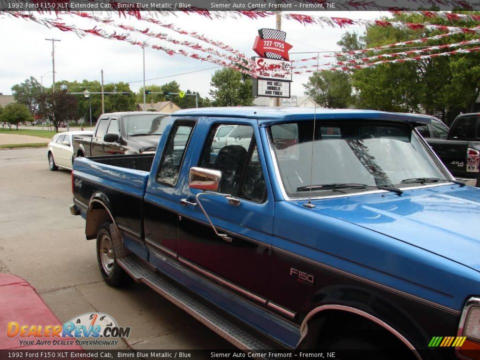 1992 Ford F150 XLT Extended Cab Bimini Blue Metallic / Blue Photo #15