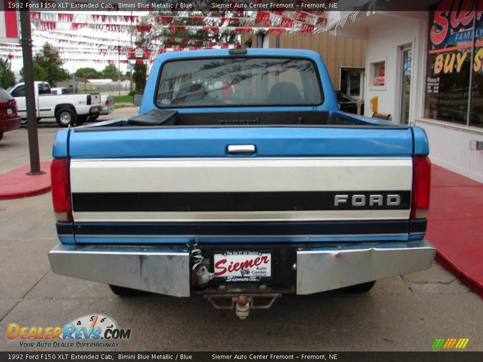 1992 Ford F150 XLT Extended Cab Bimini Blue Metallic / Blue Photo #16