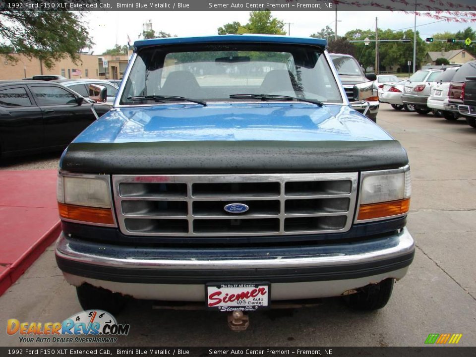 1992 Ford F150 XLT Extended Cab Bimini Blue Metallic / Blue Photo #17