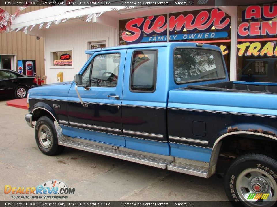 1992 Ford F150 XLT Extended Cab Bimini Blue Metallic / Blue Photo #18