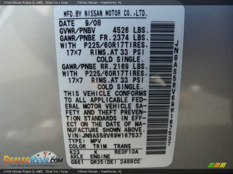 2009 Nissan Rogue SL AWD Silver Ice / Gray Photo #34