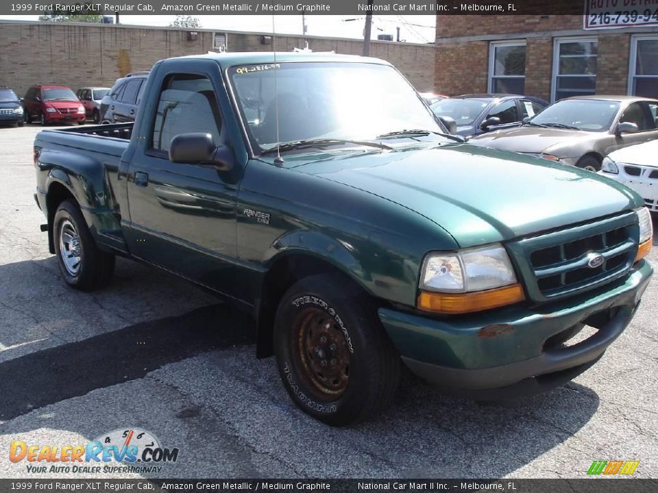 1999 Ford Ranger XLT Regular Cab Amazon Green Metallic / Medium Graphite Photo #4