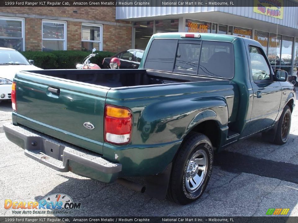 1999 Ford Ranger XLT Regular Cab Amazon Green Metallic / Medium Graphite Photo #5