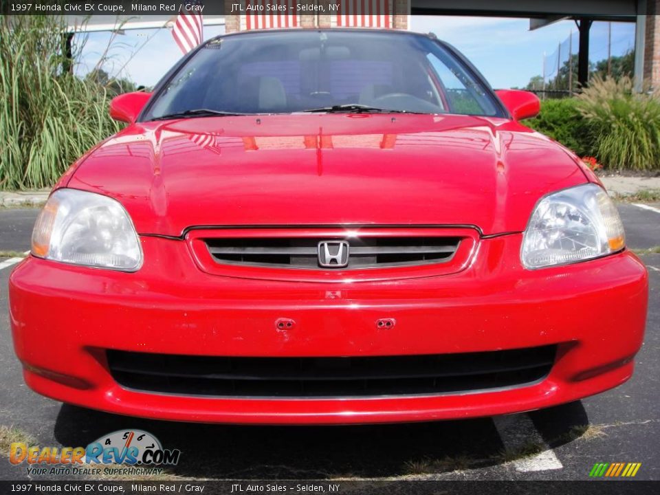 1997 Honda Civic EX Coupe Milano Red / Gray Photo #2