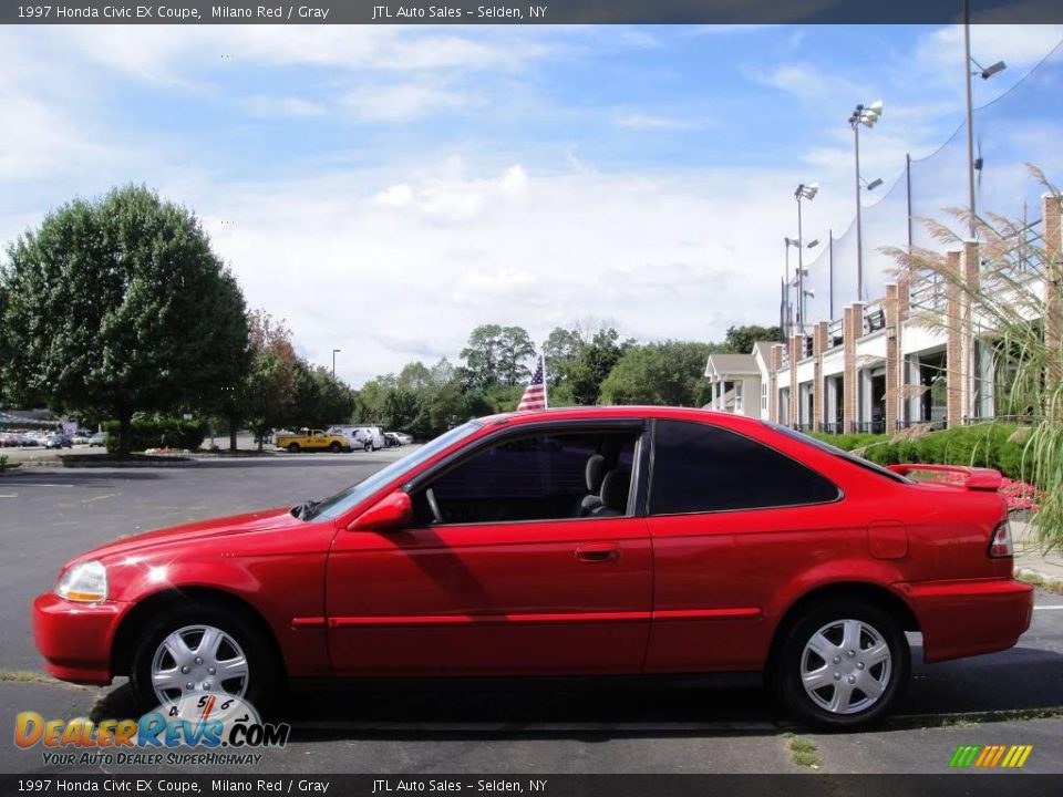 1997 Honda Civic EX Coupe Milano Red / Gray Photo #3